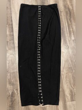 Men's Black Hook-and-Loop Front Jogger Pants